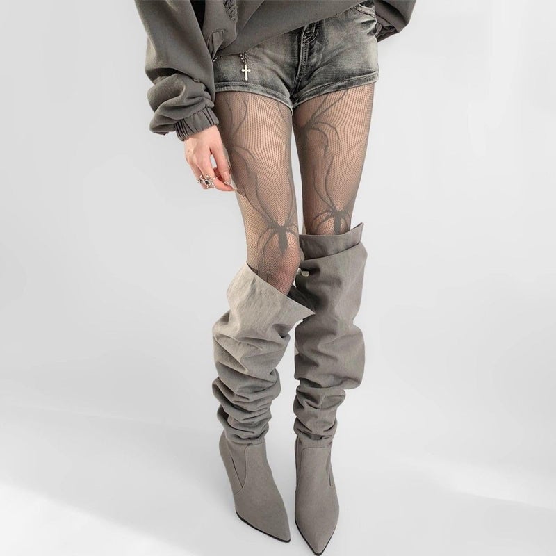 BASEMMAHER Spiders Fishnet Tights Gothic Spider Web Stockings Pantyhose for Women Halloween Cosplay Costume - Image 1